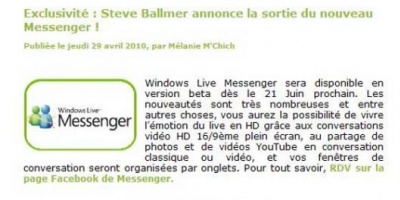 MSN Messenger 2010 a descarga en junio